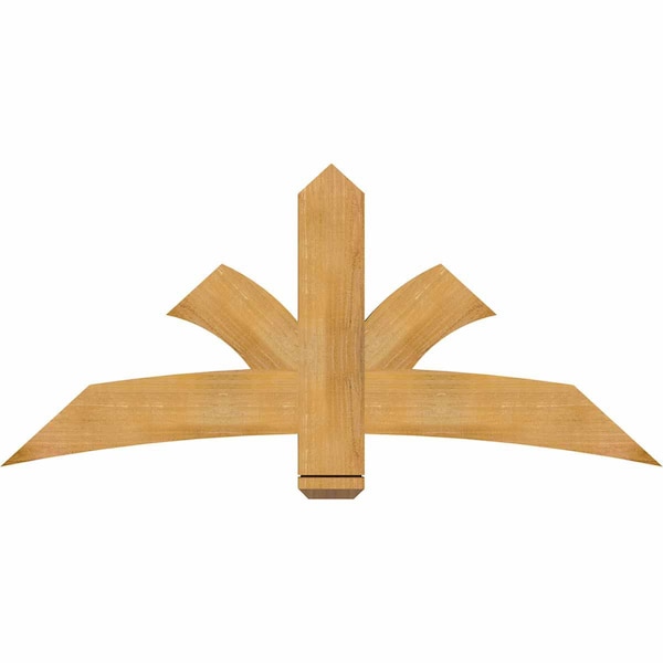 Ekena Millwork Davenport Rough Sawn Timber Gable Bracket, Western Red Cedar, 60"W x 27"H x 2"D x 6"F, 11/12 Pitch GBW060X27X0206DAV00RWR - main